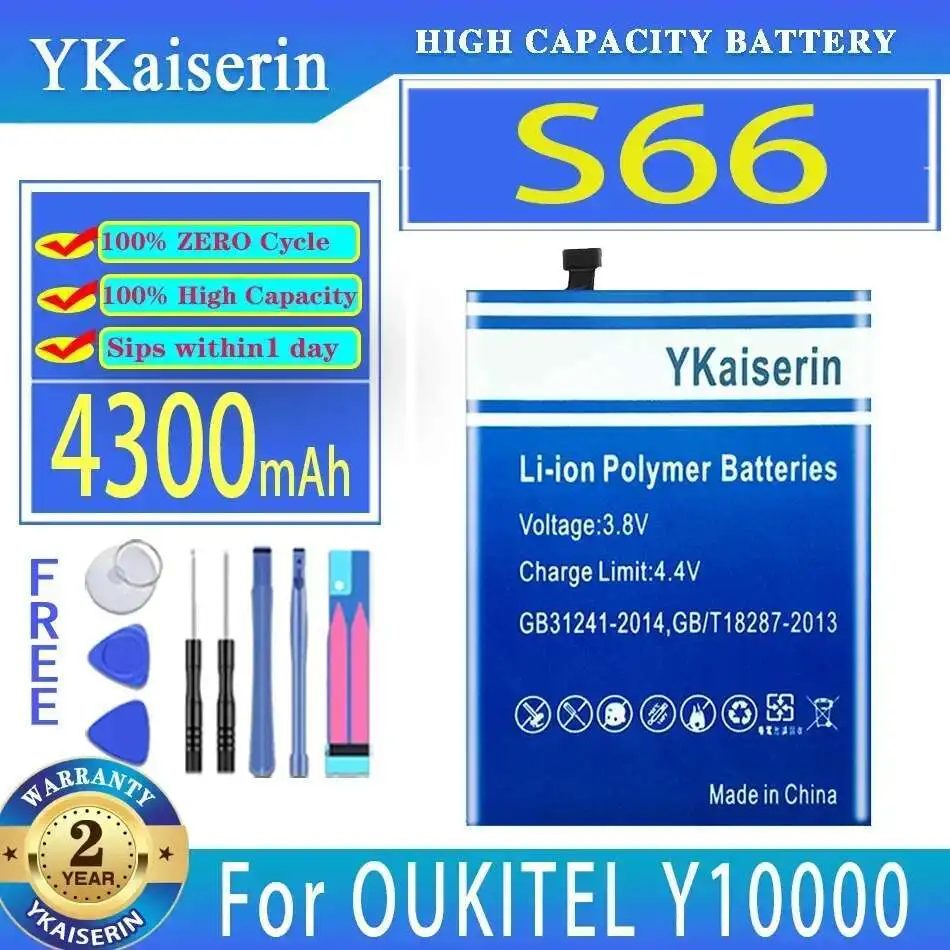 

4300Mah Reliable Power Supply Mobile Phone Battery S66 Y10000 For Oukitel