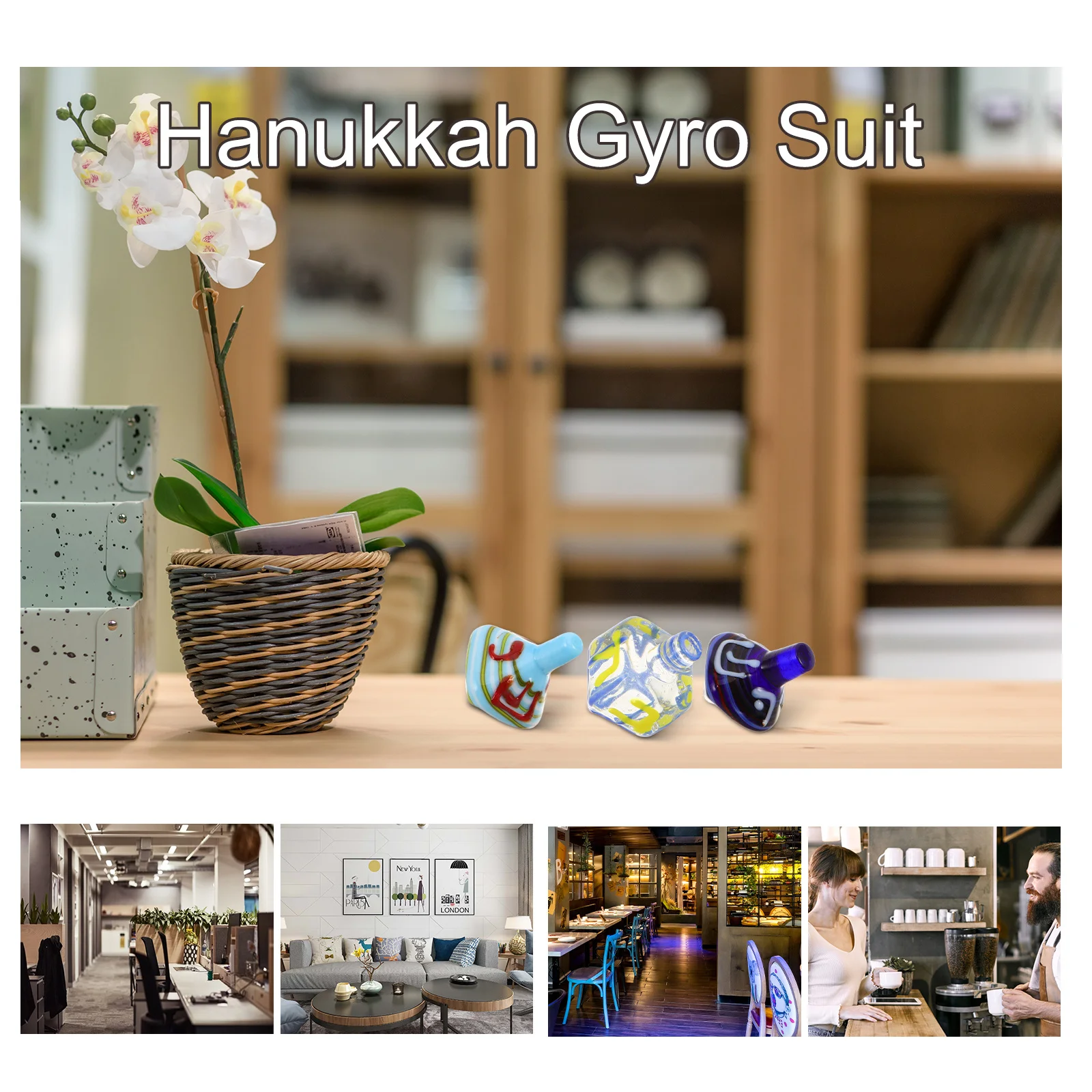 

3Pcs Hanukkah Dreidel Set Glass Judaica Crafted Classic Game Traditional Jewish Celebration Unique Holiday Keepsake Gift