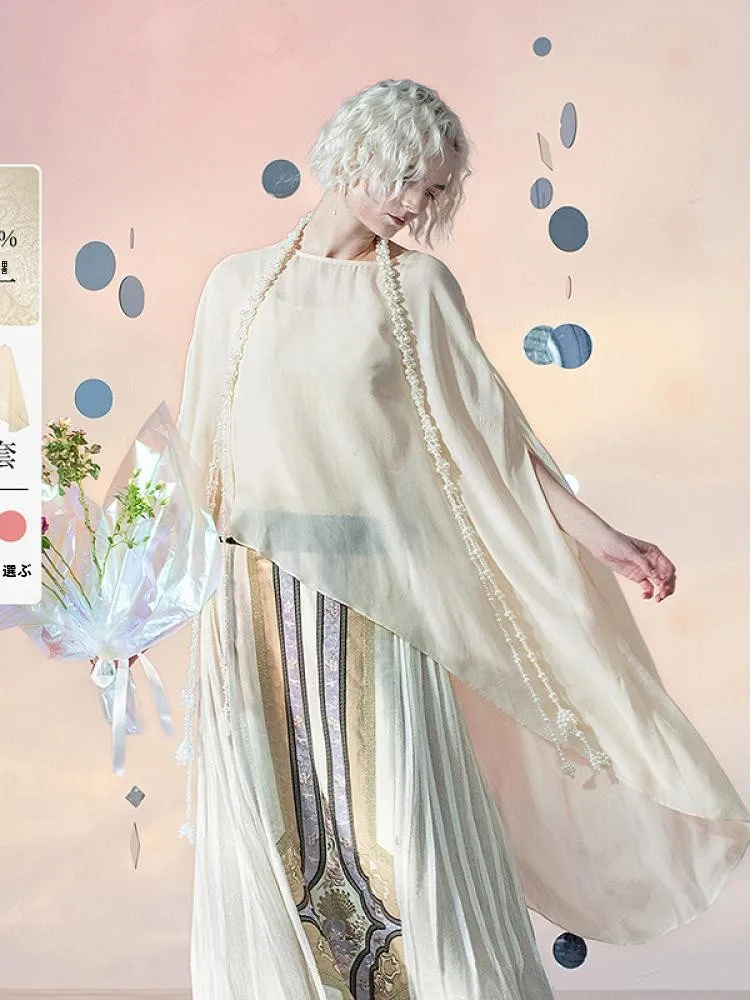 

Original a Life on the Left Spring Summer Faion Week Silk Top And Bot Set Irregular Women's Faion Long Sve round Ne