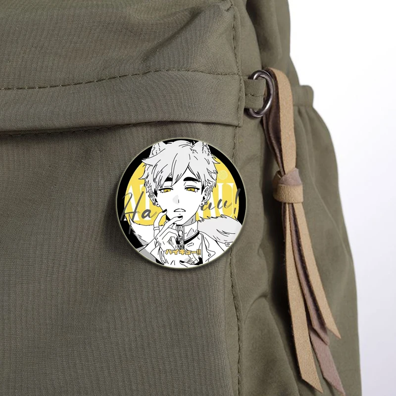 Anime Haikyuu!! Badge Manga Figures Icons Pin Round Soft Button Backpack Clothes Decoration Brooches for Bag DIY Jewelry Gifts