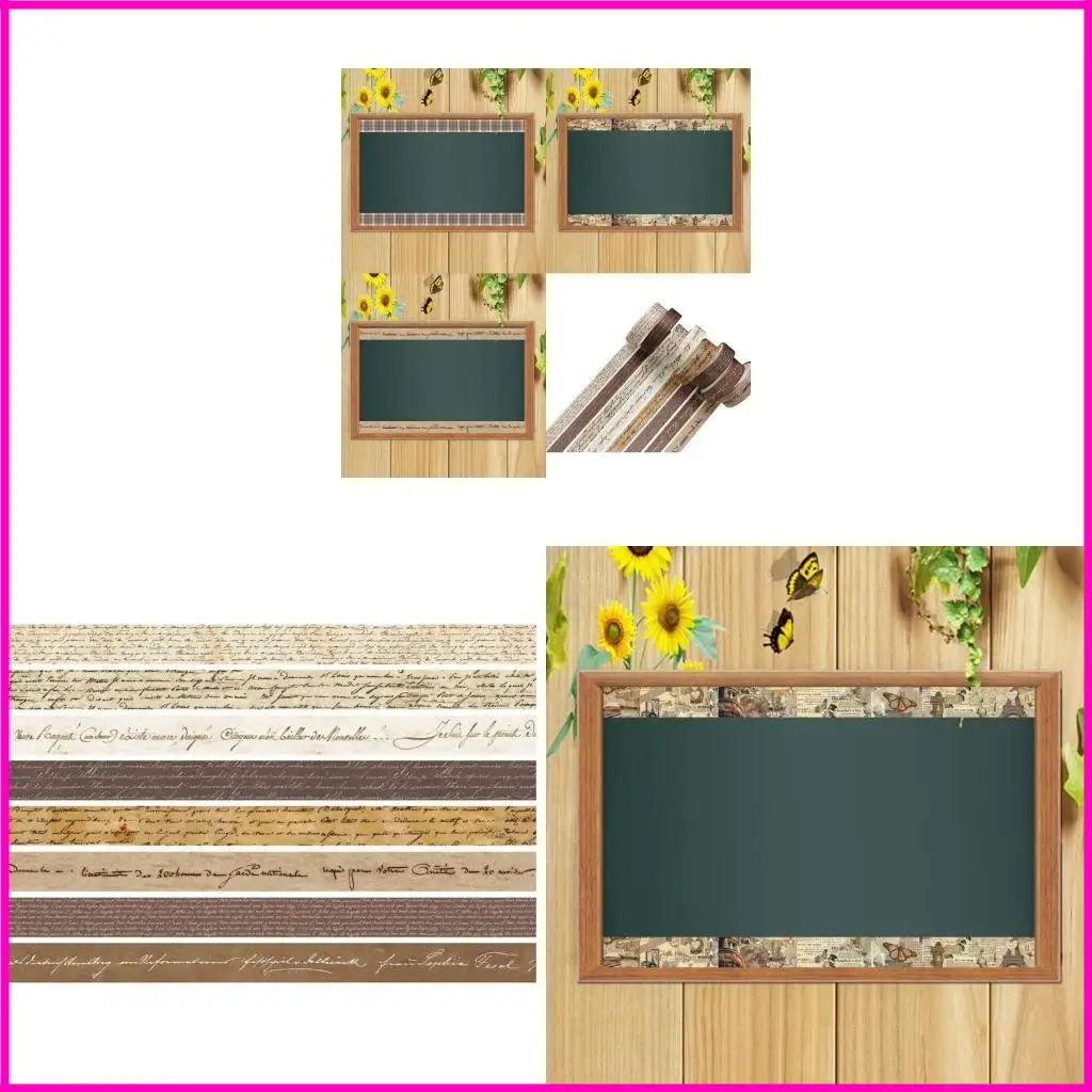8Roll Vintage Scrapbooking เทปเทปตกแต่งความงามสำหรับอัลบั้มสมุดบันทึก