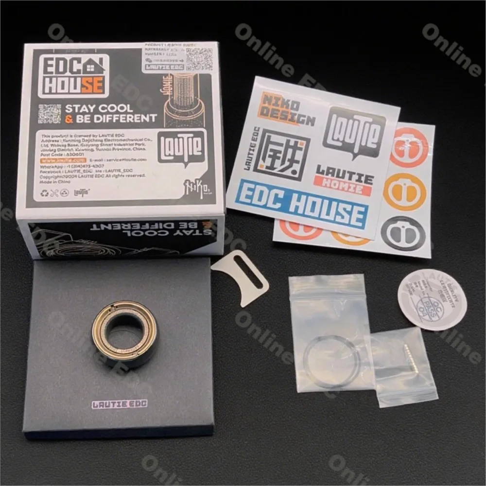 Used EDC Toys LAUTIE Mechanic C Pro Paragraph Finger Ring Zirconium Brass Fingertip Gyroscope Ratchet Magnetic Toys EDC