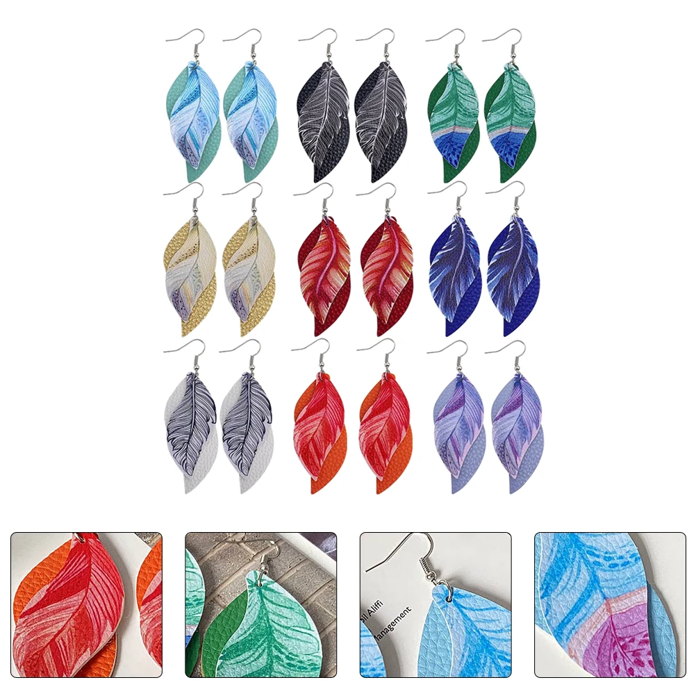 

PU Earrings Set Durable Fashion Ear Accessories Lightweight Birthday Wedding Gift Valentine Christmas Party Women