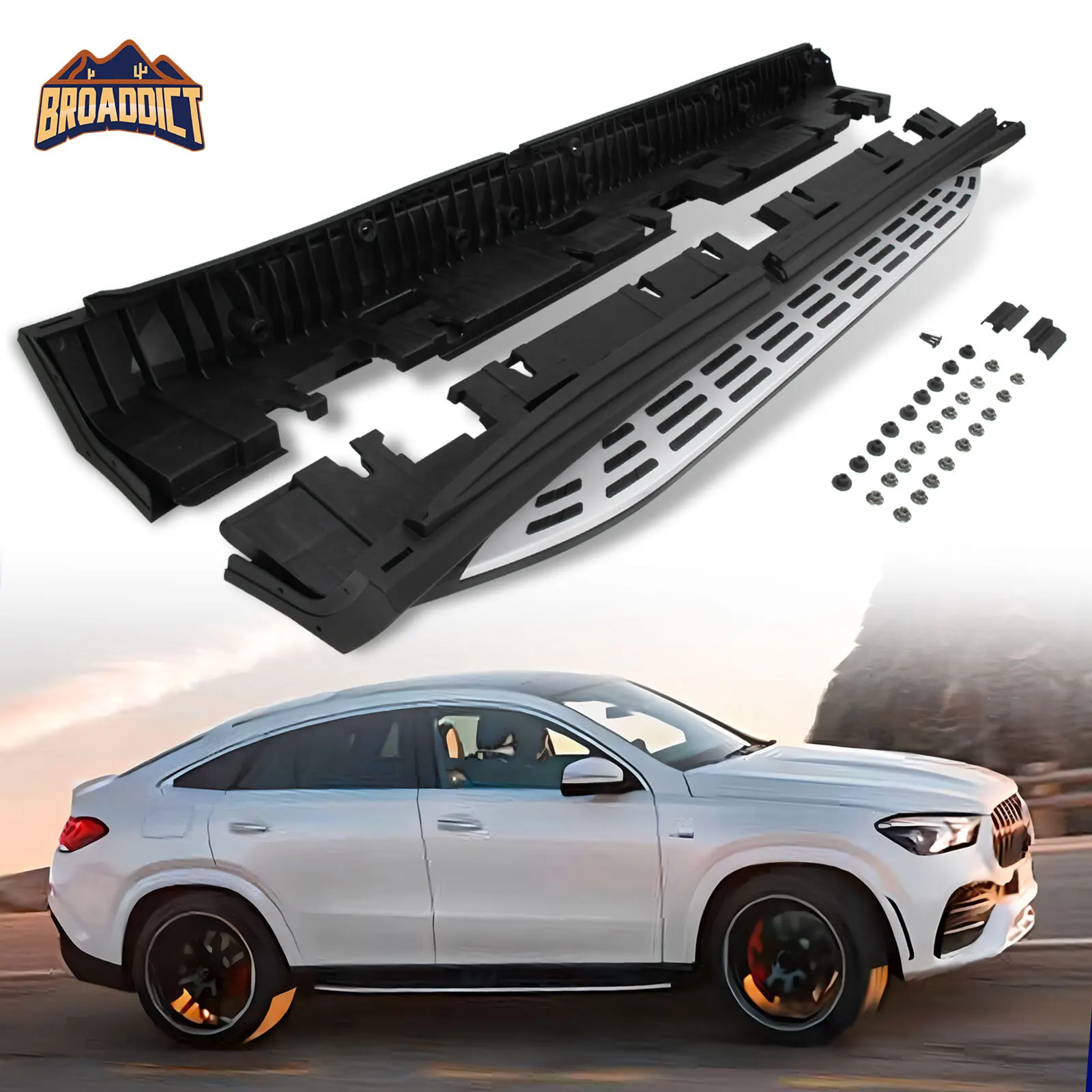 

400Lbs Running Boards For Benz GLE Coupe Amg 53 63 2020-2025 Side Steps Nerf-bar