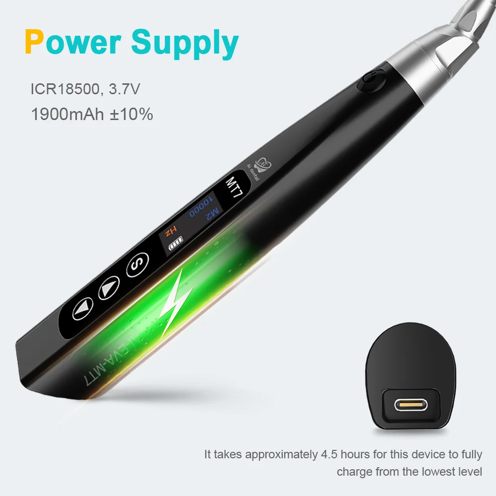 

AI-EVA-MT7 Ортодонтический инструмент Вращение на 360 градусов Стоматологический угловой несветодиодный индикатор Электрический наконечник Вертикальный возвратно-поступательный