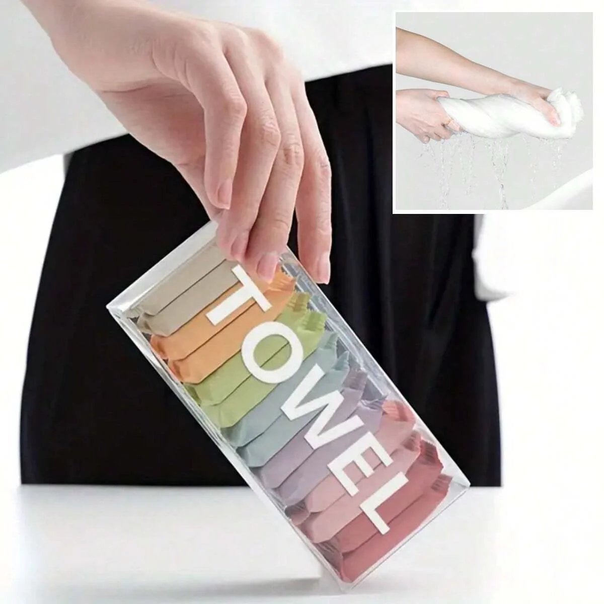 14pcs Compressed Face Towel Tablets, Disposable Cotton Washcloths Travel Size, Quick Dry Thickened for Bathroom Spa