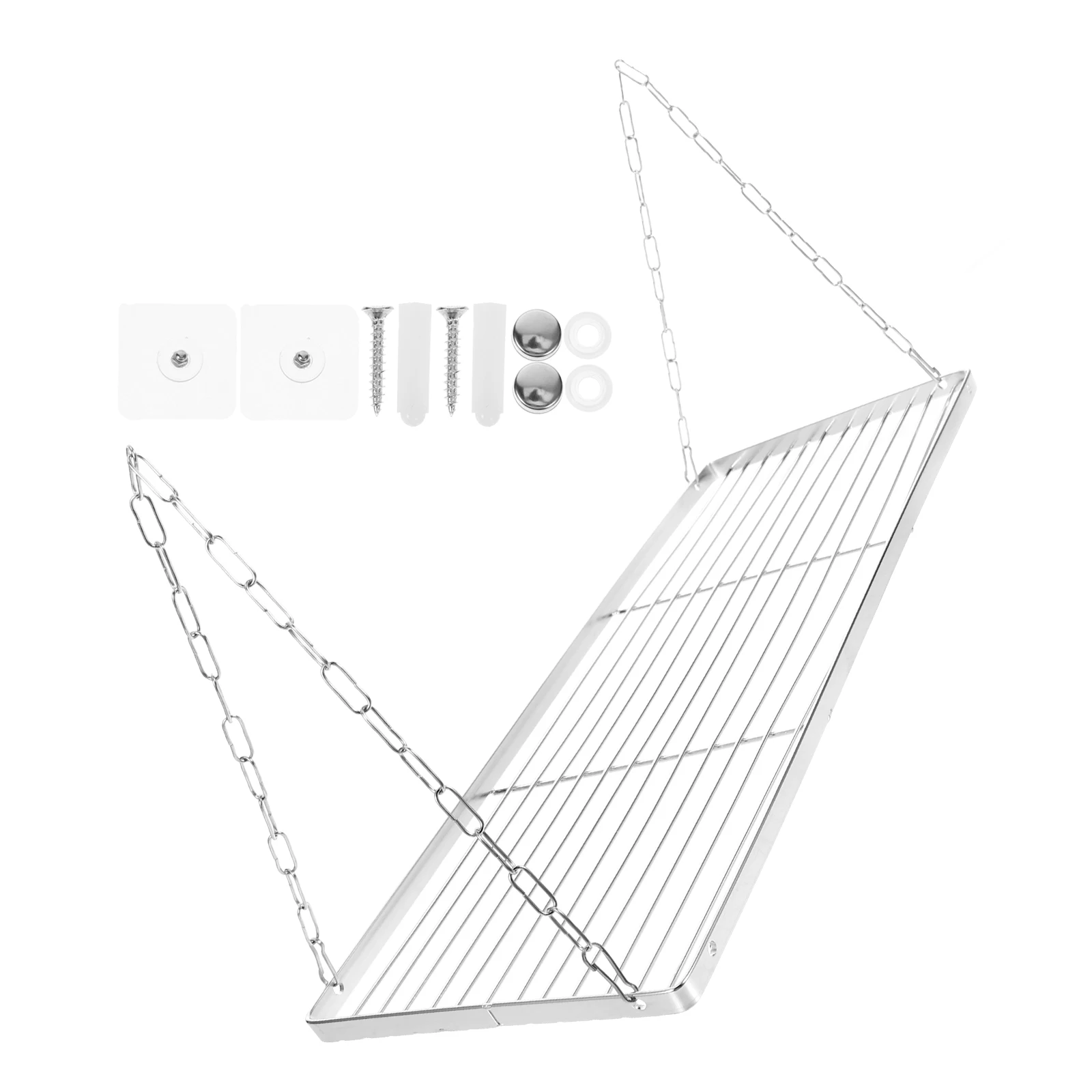 

Wall Shelves Storage Rack Hanger Flower Pot Hanging Shelf Stainless Steel Floating Silver Shower