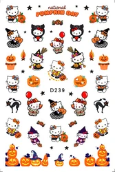 Sanrio 3D Hello Kitty Cartoon Nail Stickers Halloween Horror Nail Decoration Cute Kuromi Melody Nail Decals Nail Accessories