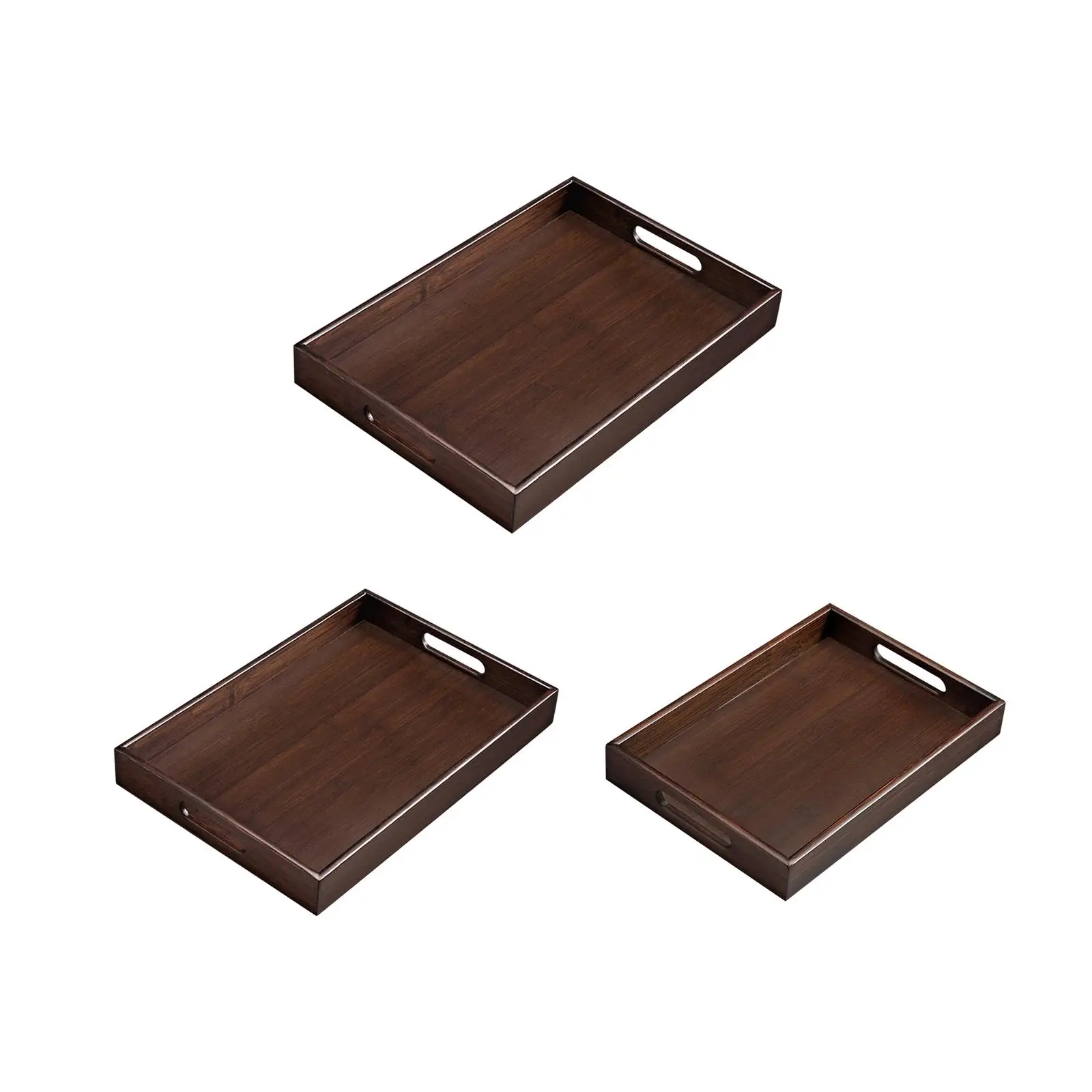 Rustic Serving Trays with Double Handle Appetizer Organizer for Countertop Dining Table Cabinet Home