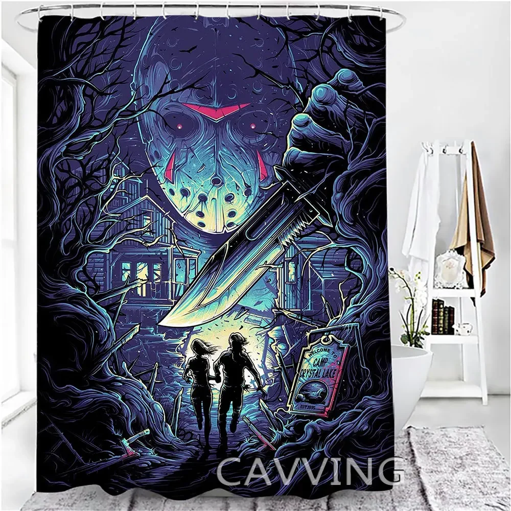 Horror Myers Jason Hellraiser  3D Print  Shower Curtain Waterproof Bathroom Curtain Anti-slip Bath Mat Set Toilet Rugs Mats