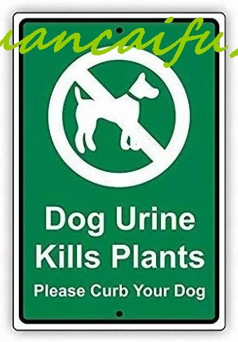 Ylens Safety Sign 8x12 Danger Sign Dog Urine Kills Plants Please Curb Your Dog Warning Caution Tin Signs Metal Outdoor Street Ro