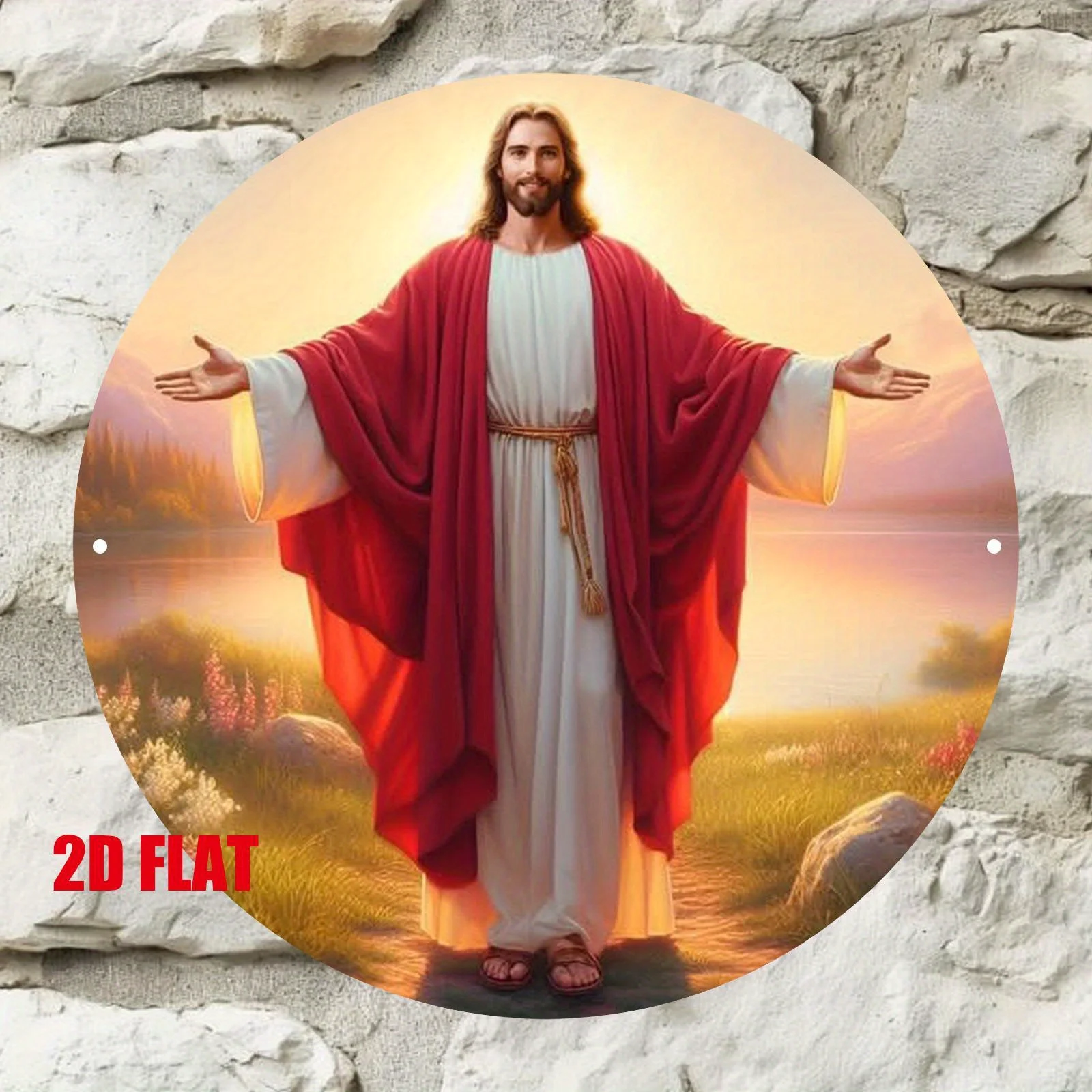 

Metal Wall Art Decor Jesus's Calling 2D Round Aluminum Sign 7.8x7.8 Inch, Ramadan Eid Home Gift for Ramadan, Room, Cafe, Bar, Un