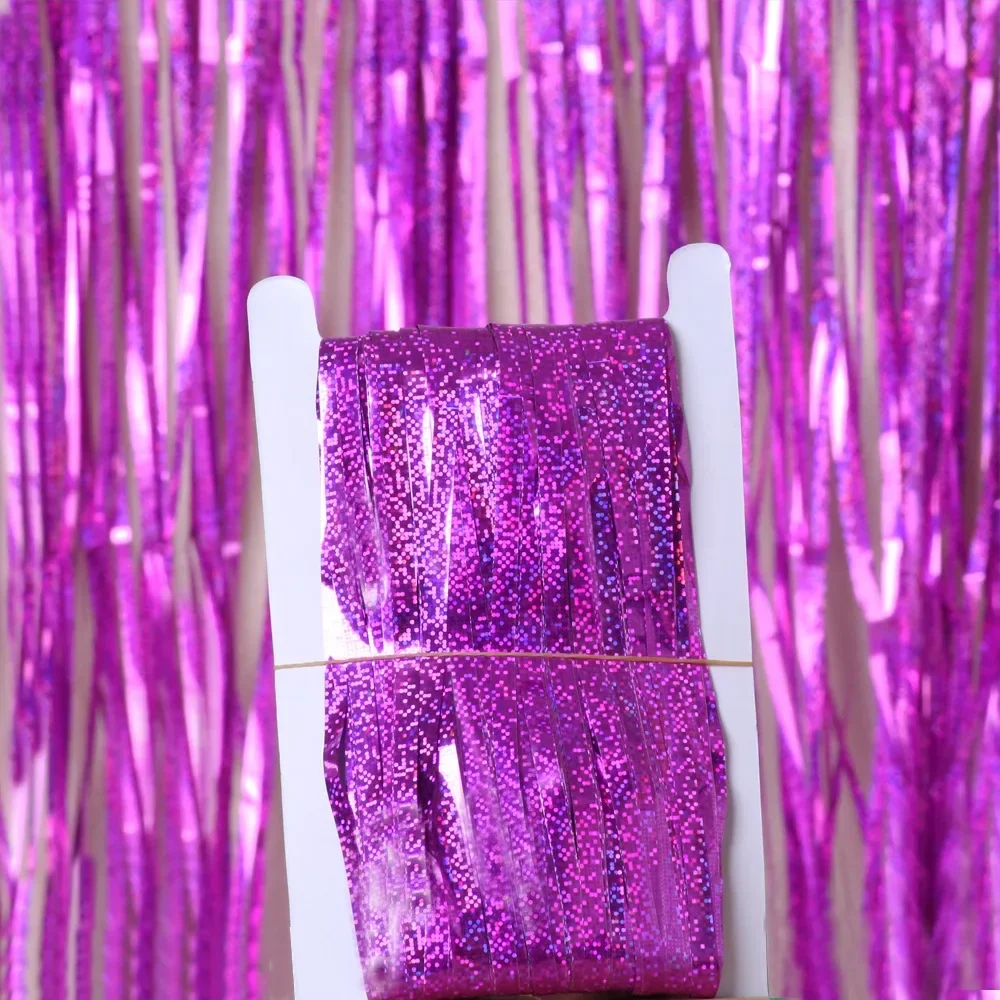 Blauer 2M*1M Laser-Tinsel-Folienvorhang, Frozen-Party-Zubehör, Geburtstagsdekoration, für Erwachsene, Kinder, Jungen, Mädchen, zur Geschlechtsoffenbarung, Hochzeitsdekoration – Detail 6