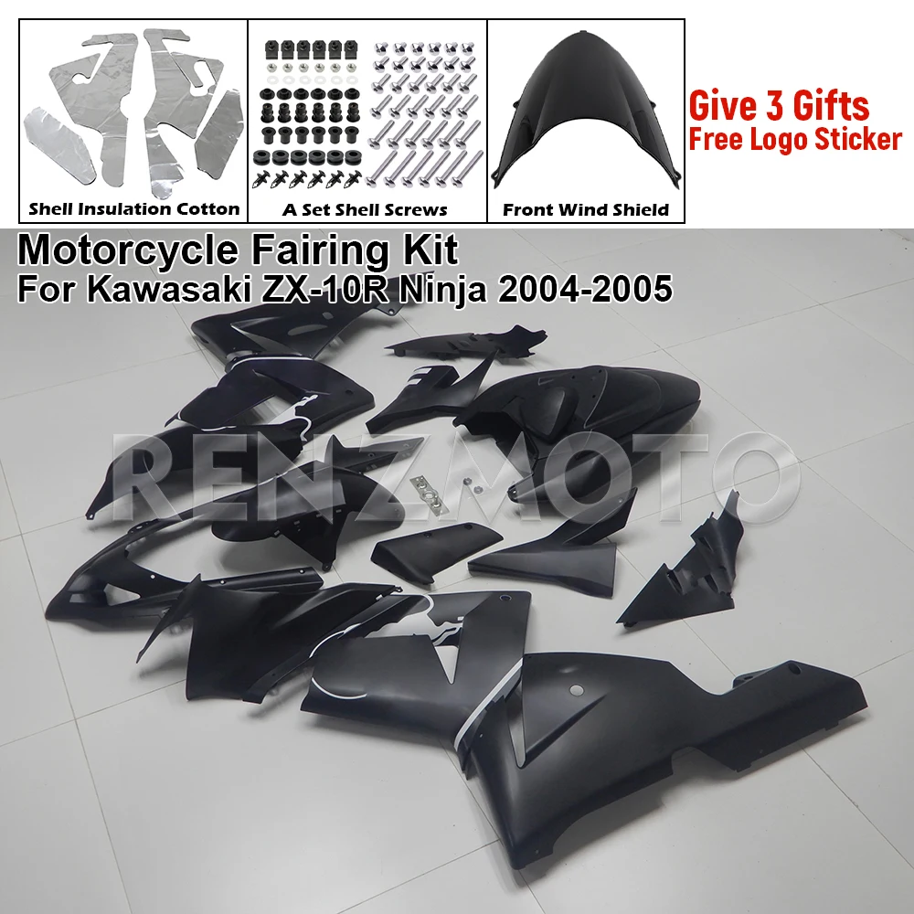 اكسسوارات الدراجات النارية Fairings قالب حقن رسمت ABS البلاستيك هيكل السيارة أطقم لكاواساكي ZX-10R نينجا 2004-2005 K1005