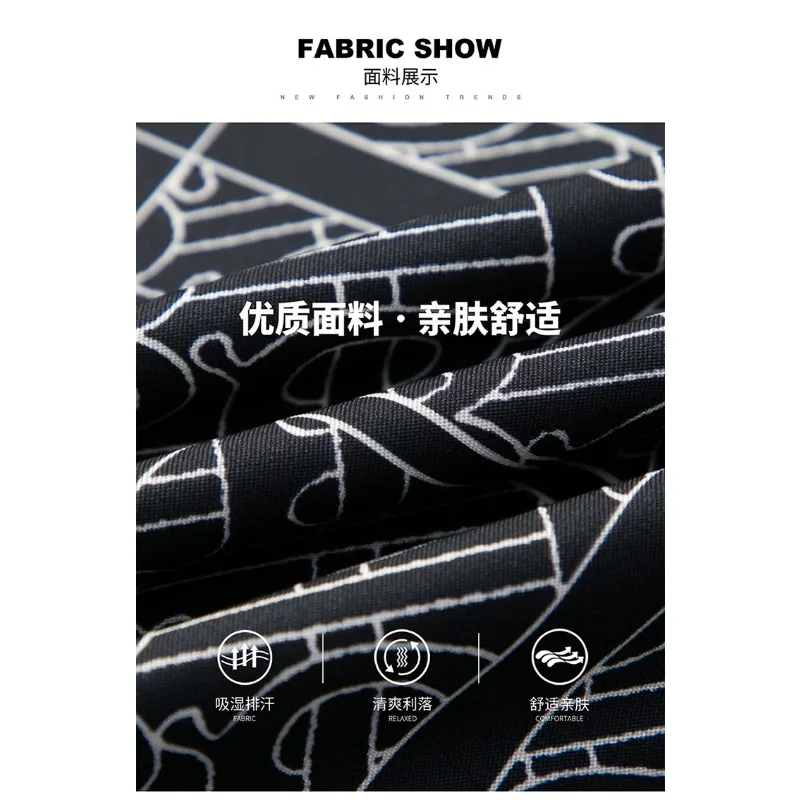 เสื้อเชิ้ตแขนยาวทรงหลวมสำหรับผู้ชาย สไตล์ลำลองธุรกิจ ลายเรขาคณิต ติดกระดุม สำหรับฤดูใบไม้ผลิและฤดูใบไม้ร่วง