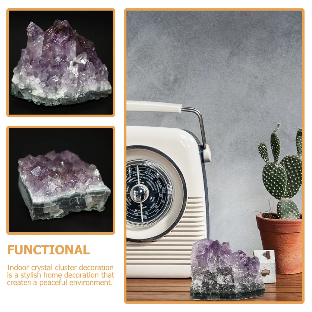 Natural Amethyst Crystal Cluster Unique Irregular Shape Decorative Home Tabletop Ornament Feng Shui Desktop Adornment