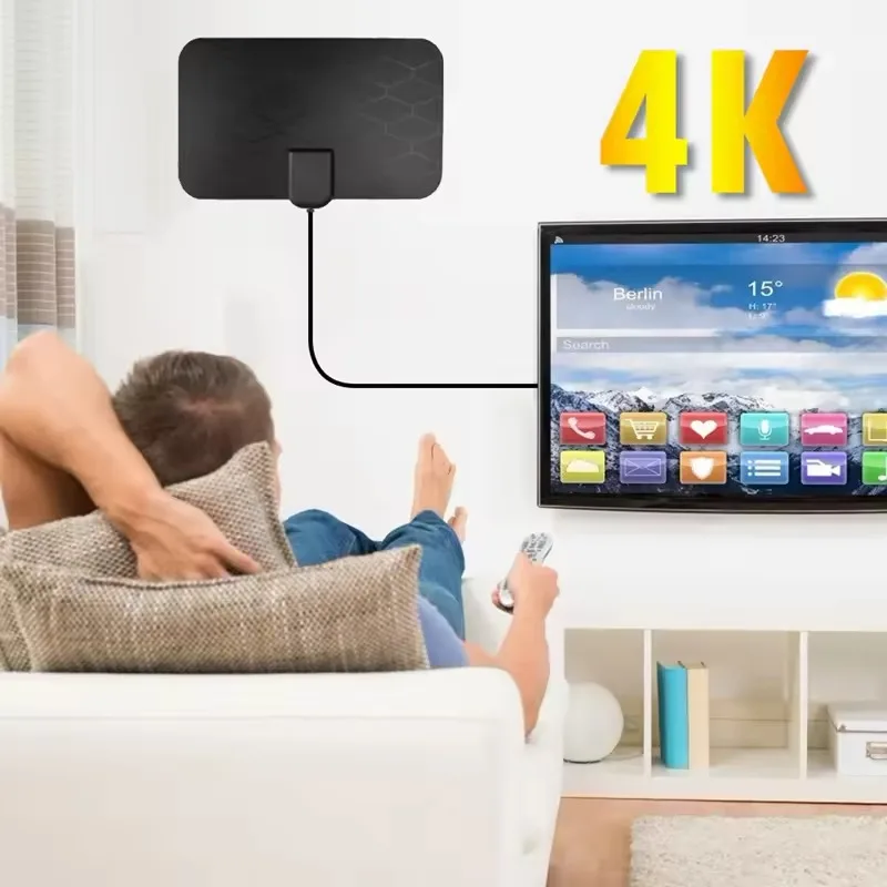 4K HDTV Цифровая ТВ-антенна Усилитель Внутренний VHF UHF HEVC Антенна DVB-T2 ISDB-T ATSC Усилитель телеприставки Активное питание через USB