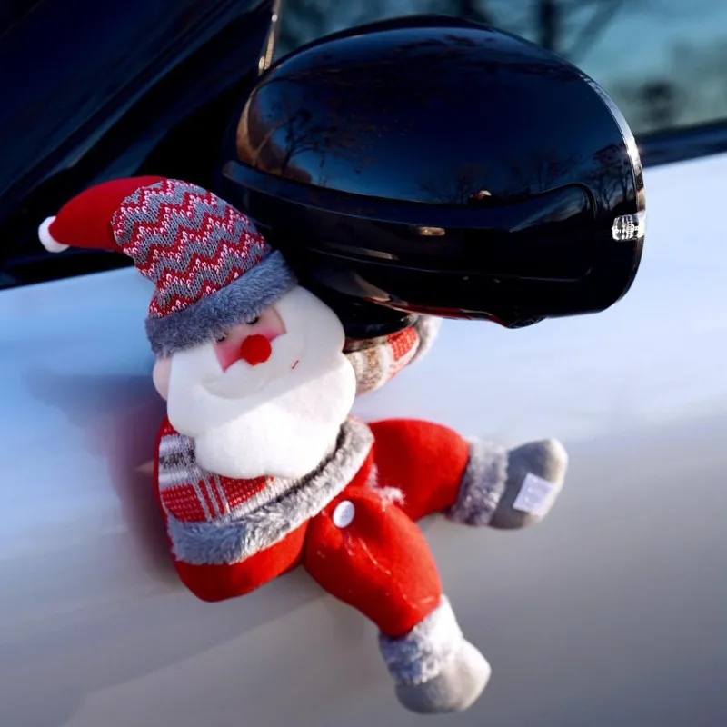 For Kia/Nissan Cars: Outside Mirror Decor- Exterior Plush Doll w/Magic Strap & No Tools  Accessories Car