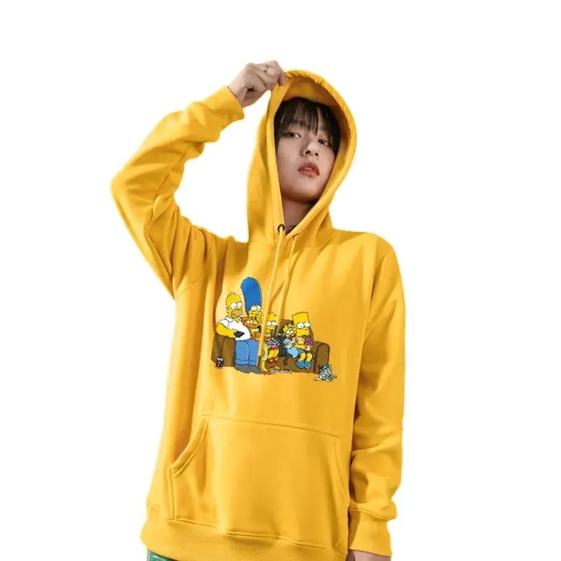 Sweater Spring and Autumn Simpson family  Couple Sweater Oversize Design Sense Niche Hooded Sweater Anie Hoodie Aestheticm