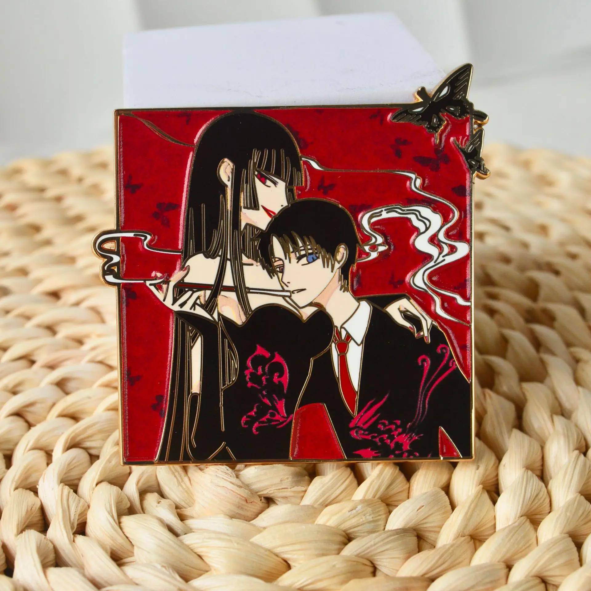 Anime XXXHoLiC Enamel Badges Watanuki Kimihiro Ichihara Yuko Metal Pins Brooches for Backpack Bag Clothing Lapel ACG Cosplay Toy