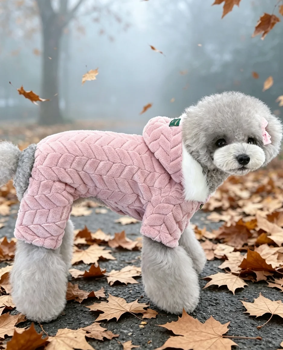 Haustierkleidung, verdickte warme Herbst- und Winteroutfits, Hundekleidung, Tierkostüme, vierbeinige Welpenanzüge, verdickte warme Mäntel – Detail 15