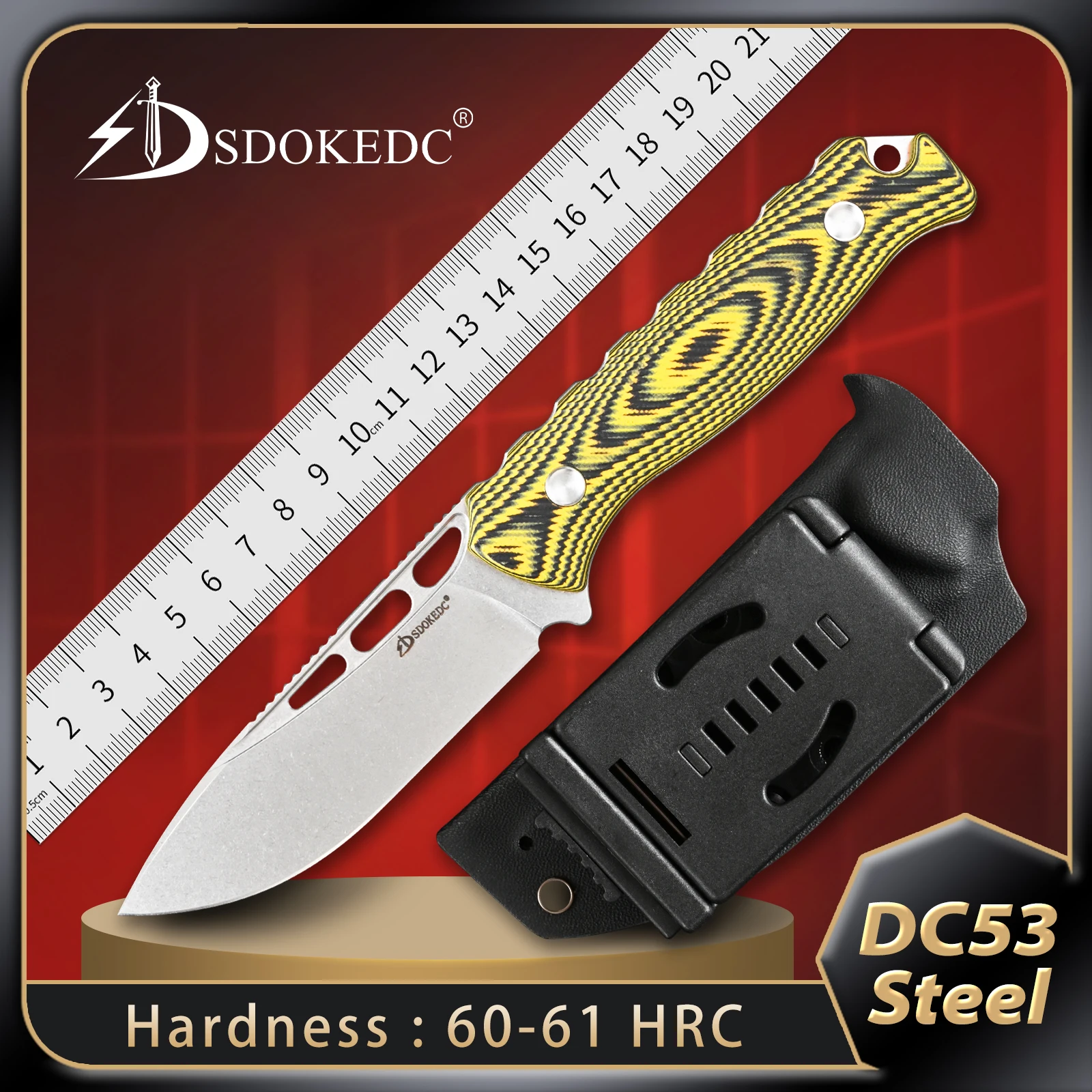 

SDOKEDC Edc нож с фиксированным лезвием, тактические ручные инструменты для выживания, многофункциональный инструмент для охоты, самообороны, кемпинга, мужской подарок