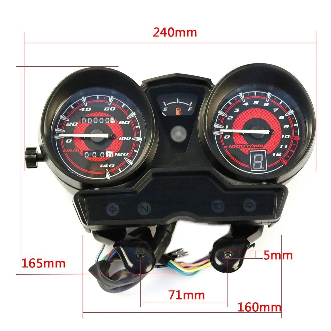 

Dependable-Motorcycle Tachometer For YAMAHA YBR125 YBR YB 125 JYM125 Speedometer Odometer Gauge Gear Indicator Meter