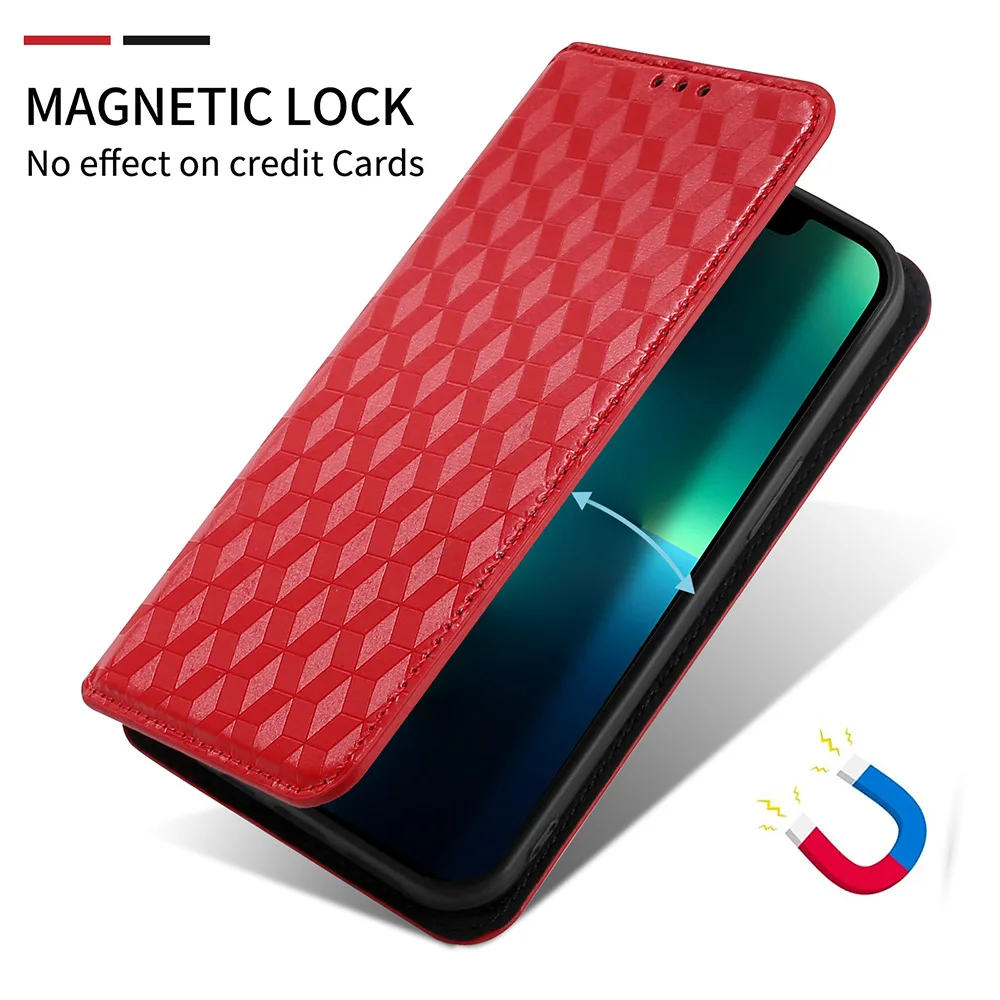 For ZTE Focus Pro 5G Case Stereoscopic lines Leather Wallet Cover for ZTE Nubia Focus Pro 5G Magnetic Lock Flip Phone Case