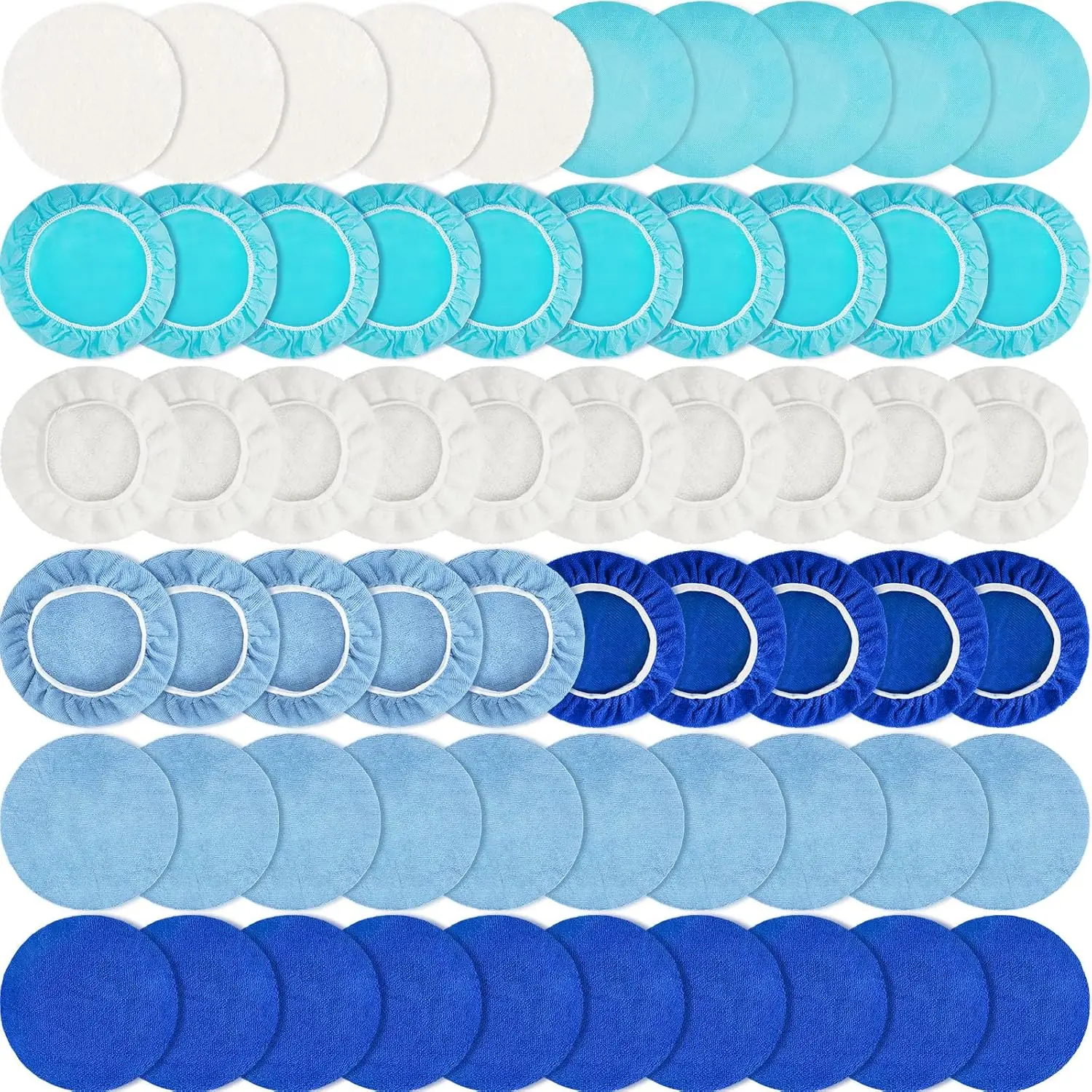 

Набор орбитальных буферных подушечек из микрофибры, 60 предметов, 5-6 дюймов, набор орбитальных буферов для вощения и очистки