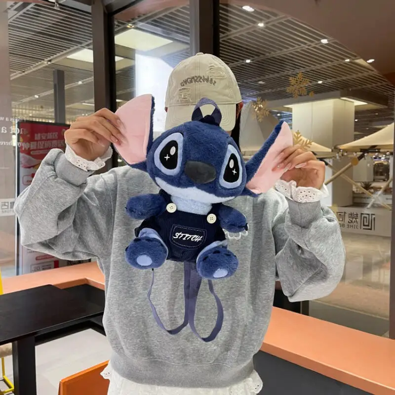 新しいスティッチぬいぐるみバックパック、日本の青いスティッチぬいぐるみ人形おもちゃ、学生用バックパック、幼稚園バッグ、クリスマスプレゼント