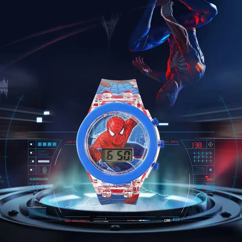 Flash Light Spiderman Kids Watches Toy for Boys Cartoon Disney Mickey Children Watch Girls Student Clock Gifts Free Shipping