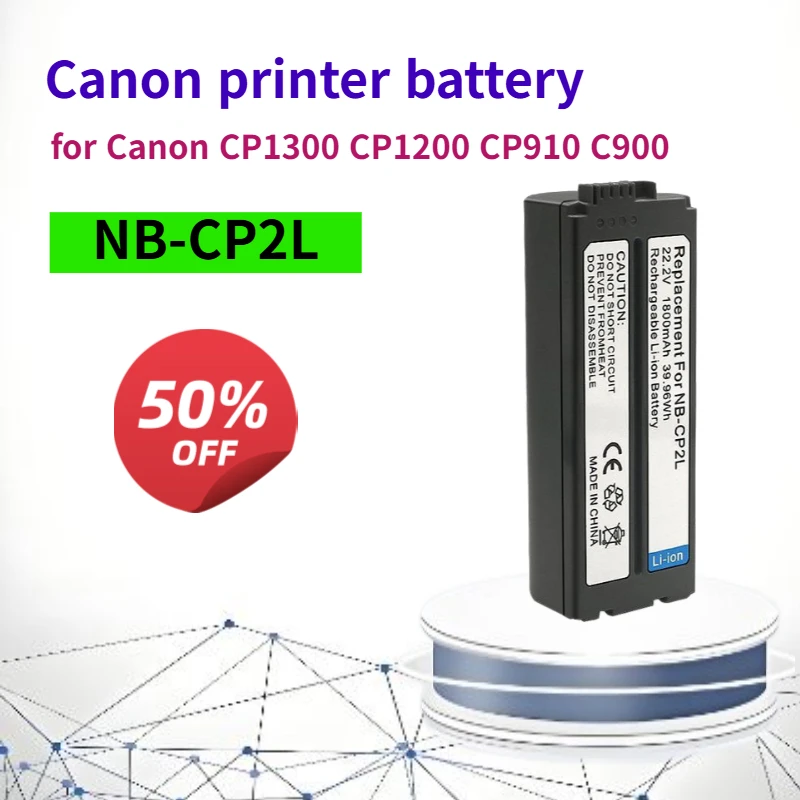 NB-CP2L Printer Battery for Canon CP1300 CP1200 CP910 C900 Decoded Battery with Wide Compatibility Ultra-long Battery Life