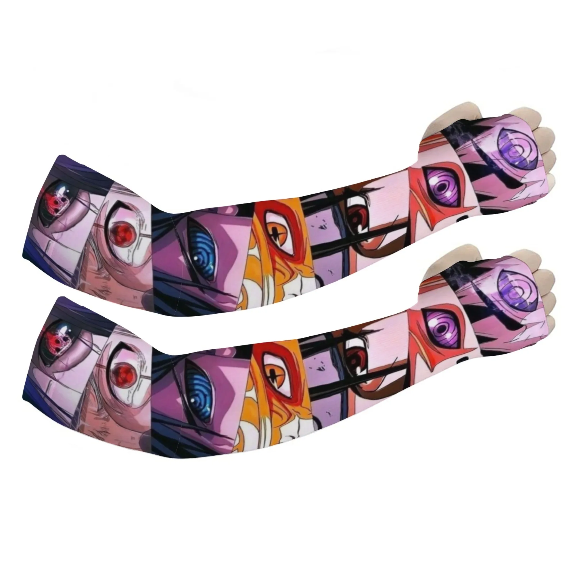 Anime character eyes novelty fun sleeves comfortable trend breathable non-slip outdoor sun protection gardening sleeves unisex