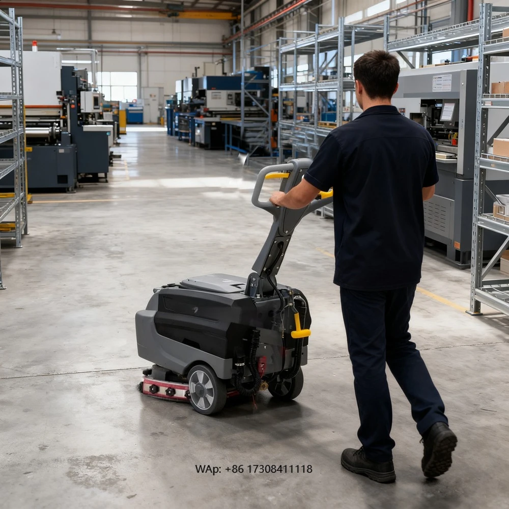 New Walk-Behind Electric 800W Brush Motor Floor Cleaning Machine Small Tile Floor Scrubber