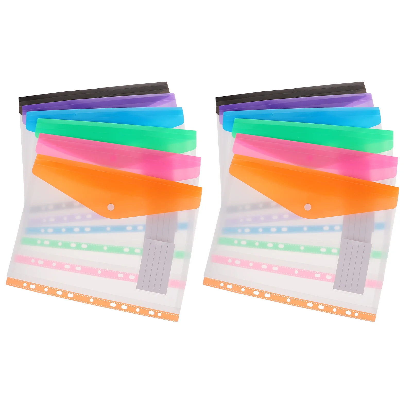 

12pcs A4 Blinder File Protector Waterproof Document Folder 11-Hole Blinder Pockets Clear Plastic Folders File Storage Bags