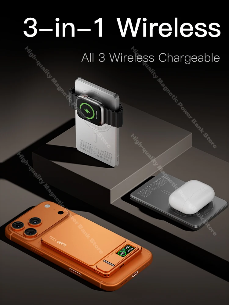 New 10000mAh Magnetic Power Bank Type C Power Bank PD20W Wireless Charging External Battery For iPhone 17 16 15 14 13 Pro Max