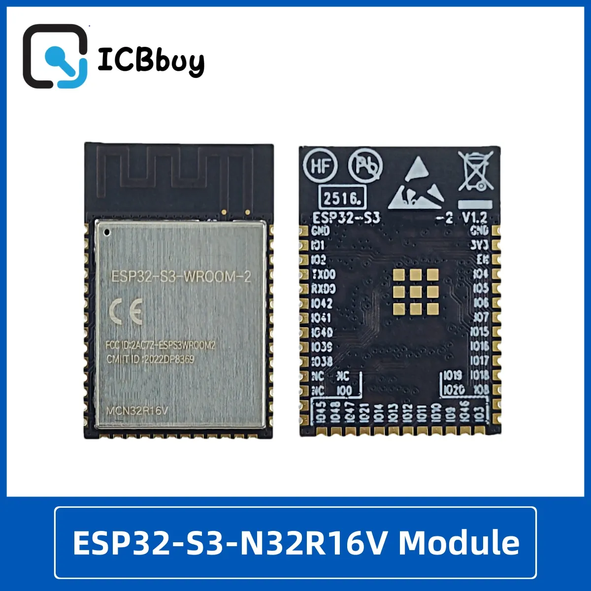 ESP32-S3-2-N32R16V Module High Capacity AIOT Ultra Neural Network/Signal Processing Capability Module