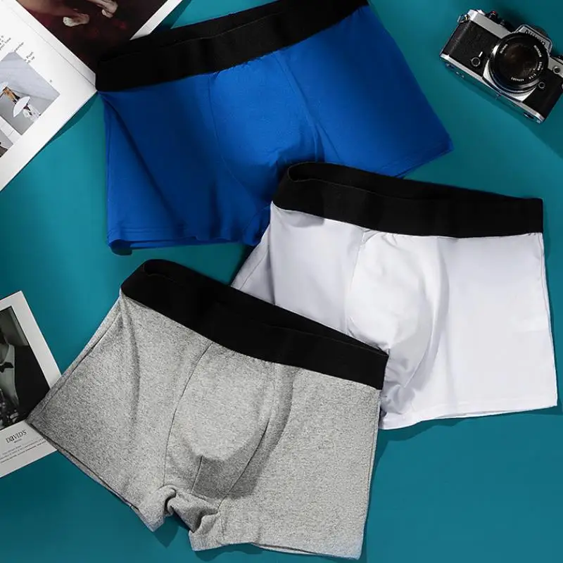 

3Pcs Men's Underwear Men Boxers Comfortable Breathable Solid Color Sexy Male Boxer Shorts Men Sports Underwear Underpants Shorts