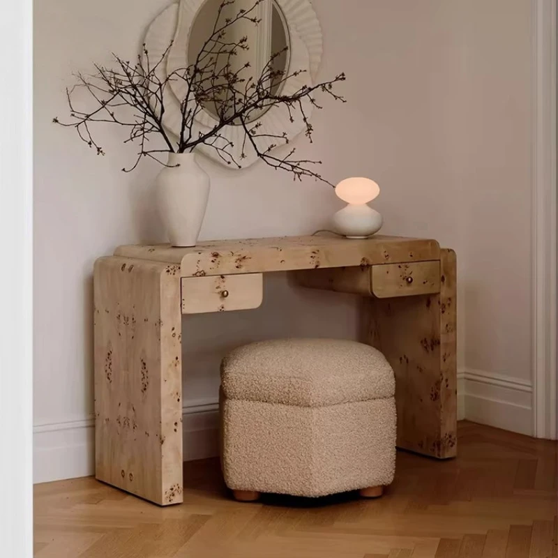 

Nordic style villa bedroom wooden luxury dresser with drawers hotel tree pattern accent desk furniture