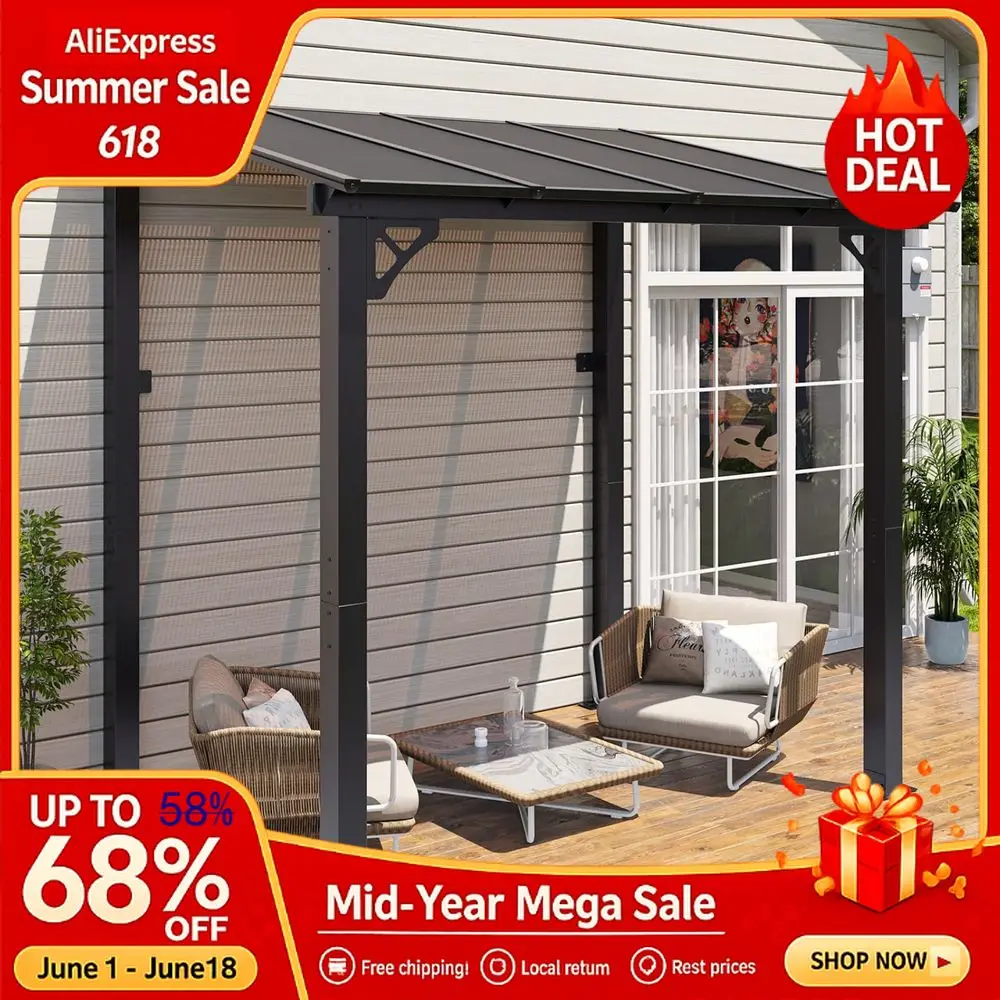 

Awning for Patio, Sunsetter Retractable Awning Waterproof Cover Outdoor Patio Canopy, Sun Shade with Manual Crank Handle, Custom