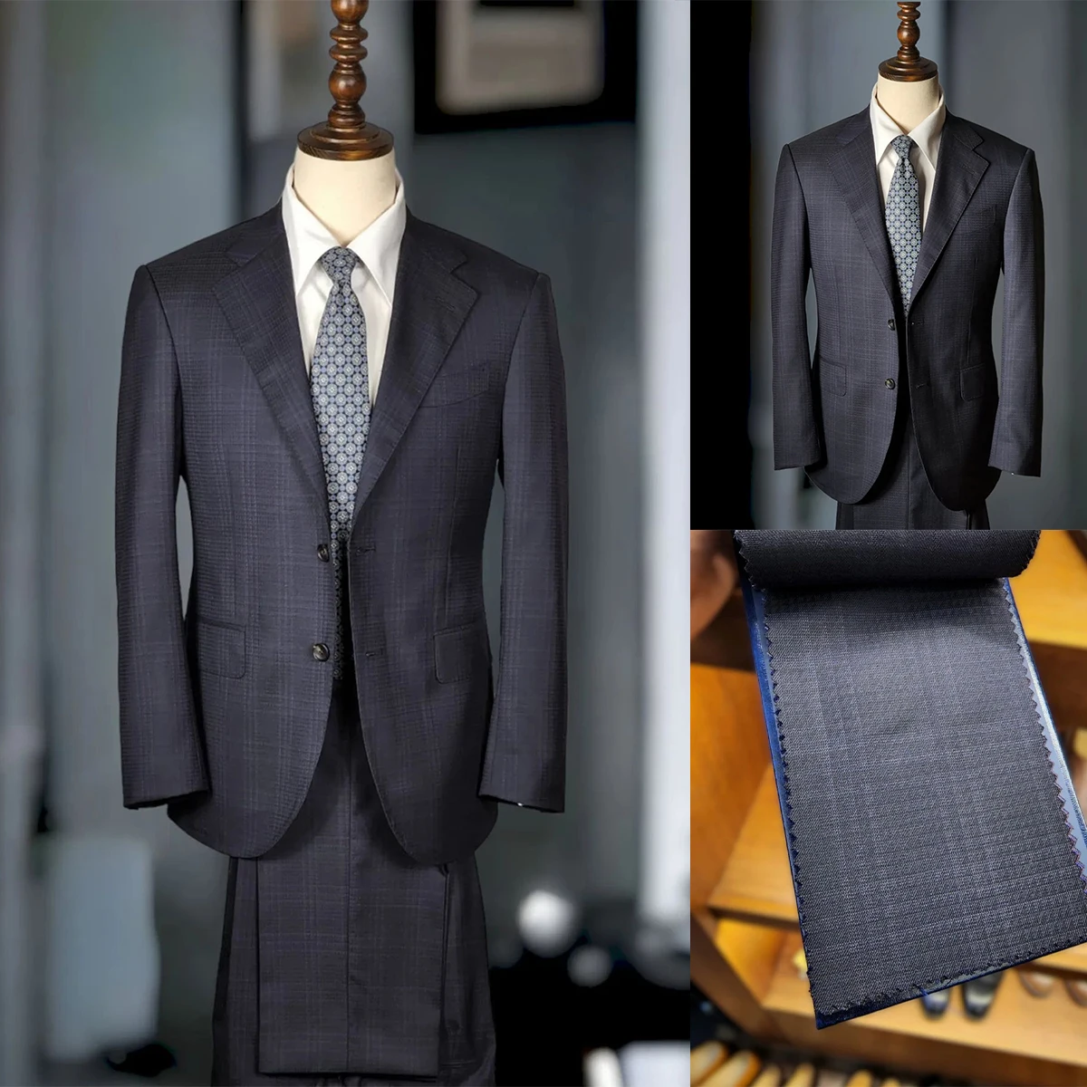 Trajes de boda de lujo para hombre, conjunto Formal de 2 piezas, blazer, pantalón informal, esmoquin Social, hecho a medida