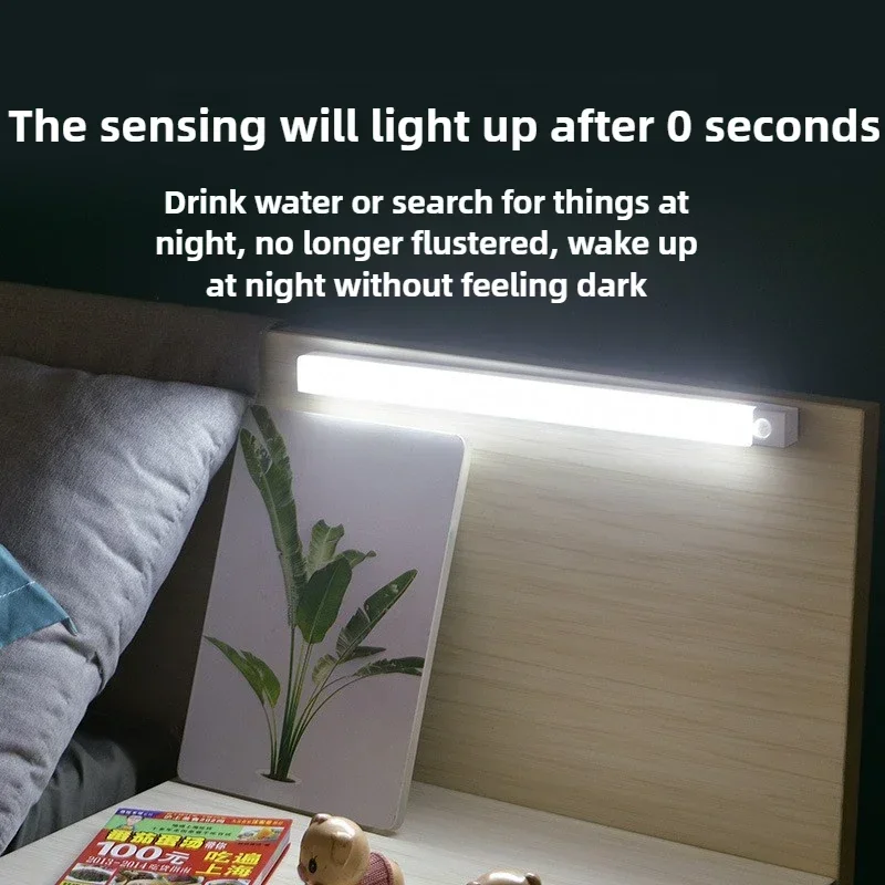Wireless LED Motion Sensor Night Light Type C Rechargeable Light Cabinet Wardrobe Lamp Staircase Backlight For Kitchen LED