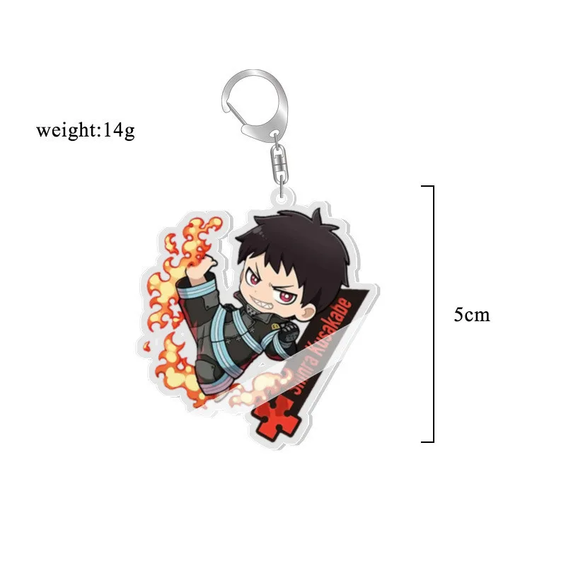 

Fire Force Shinra Kusakabe Double-sided Keychains Arthur Boyle Pendants Kotatsu Tamaki Keyrings Bag Decorations Accessories