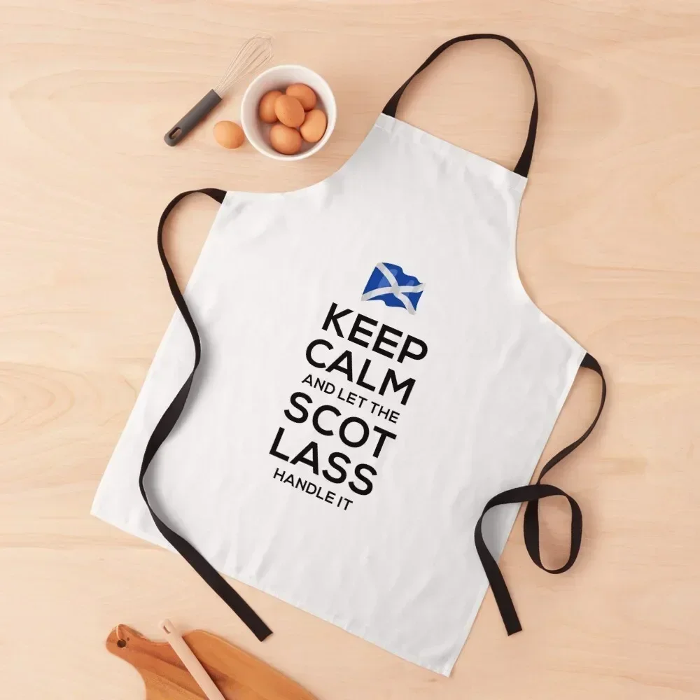 Keep Calm And Let Scot Lass Handle It Apron barber uniform Things For The Kitchen Apron