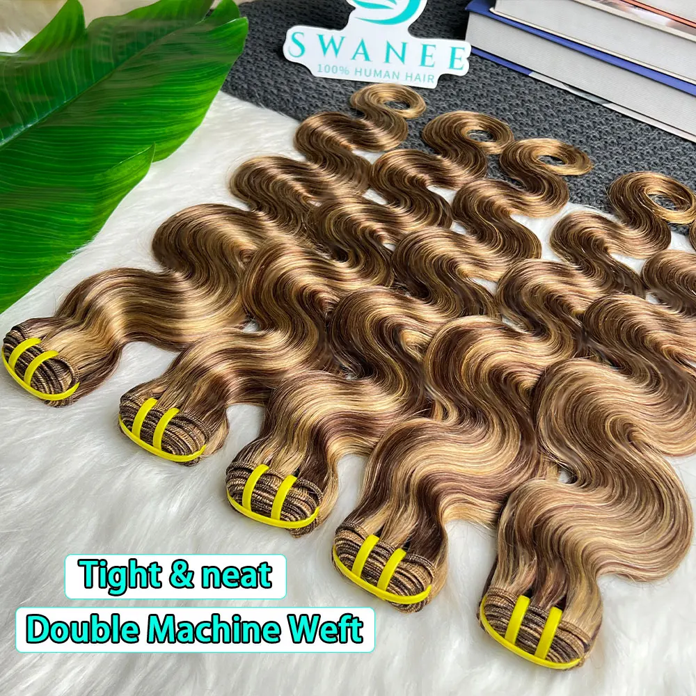 

Наборы волос P4/27 Highlight Human Hair Bundles: Волнистые пряди из натуральных волос 10-30 дюймов, омбре коричневый оттенок