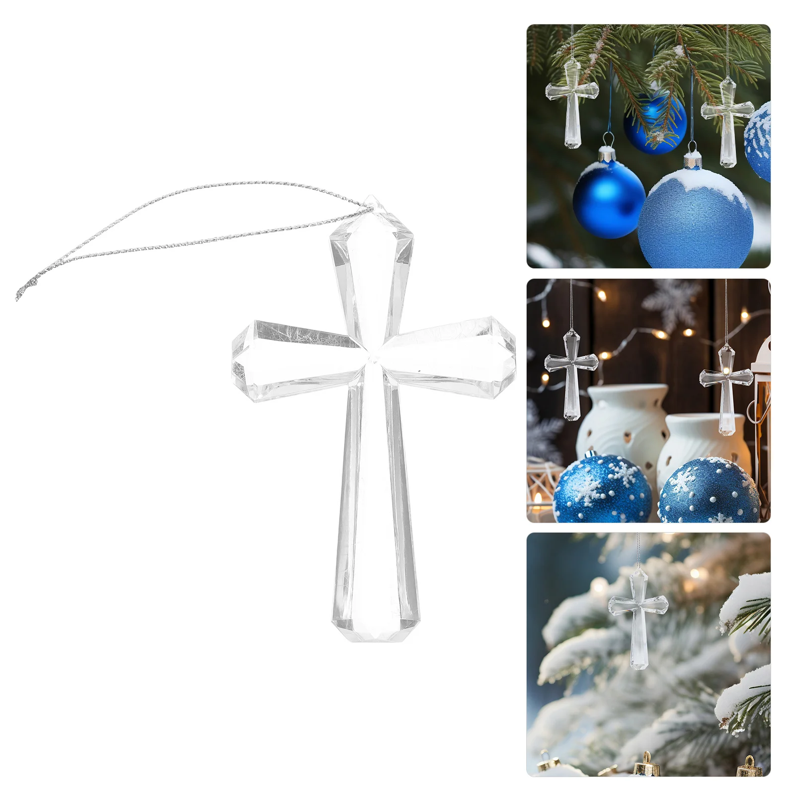 

Small Cross Ornament Acrylic Christmas Decoration Wall Home Decor Gift Holiday Room Desktop Centerpiece Tree Ornament