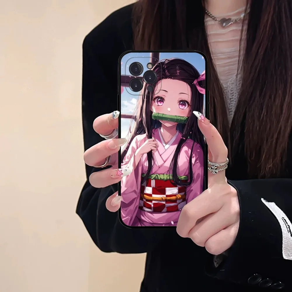 Nezuko K-Kamado Phone Case Silicone Soft For Iphone 16 15 14 13 12 11 Pro Mini XS MAX Plus X Cover