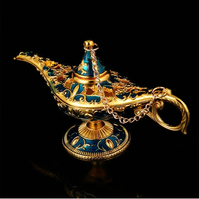 

Aladdin Magic Lamp Metal Crafts Retro European Style Home Decoration Ornaments Cosplay Photo Props Holiday Party Gifts