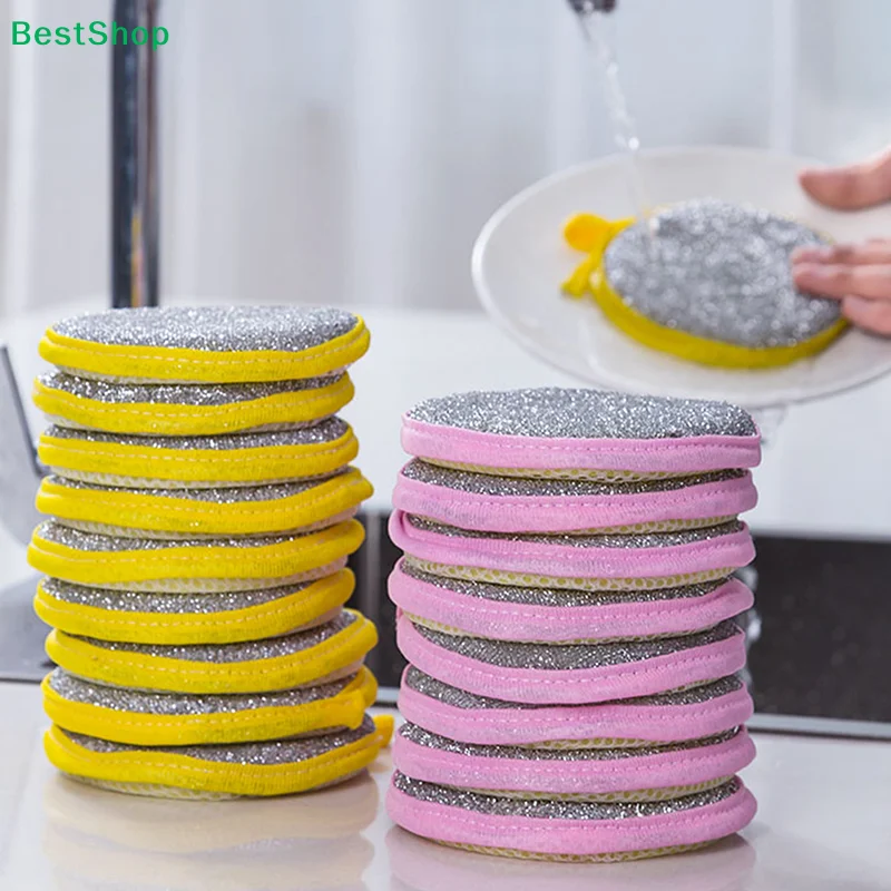 ★1/5PCS Double Side Dishwashing Sponge Dish Washing Brush Tableware Pan Pot Dish Wash Sponges Household Cleaning Kitchen Tools