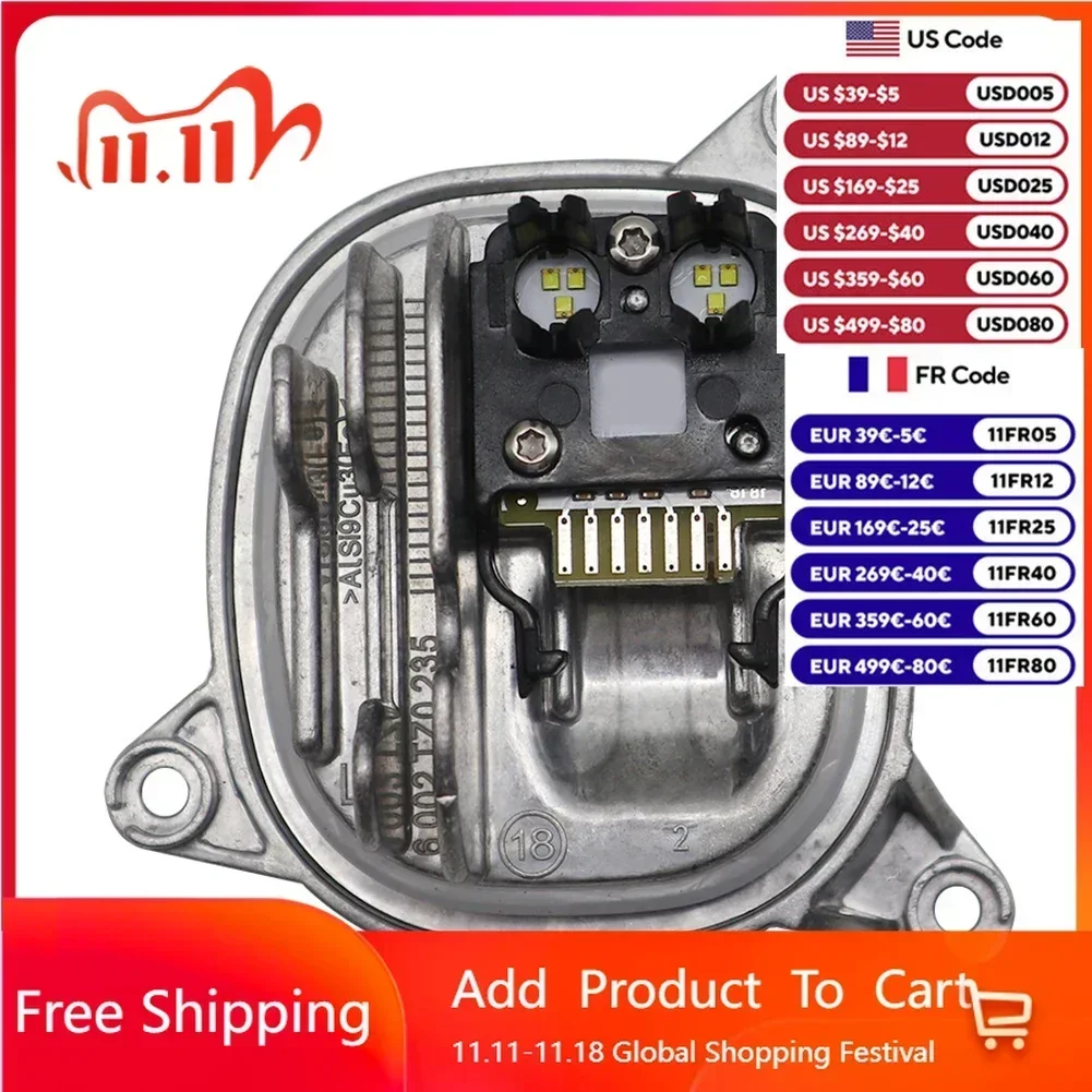 1pc Auto Sinistra LED Faro DRL Modulo di Controllo Diodo Argento 63117466107 Per BMW X3 X4 M G01 G02 Lampadine allo xeno in lega di alluminio